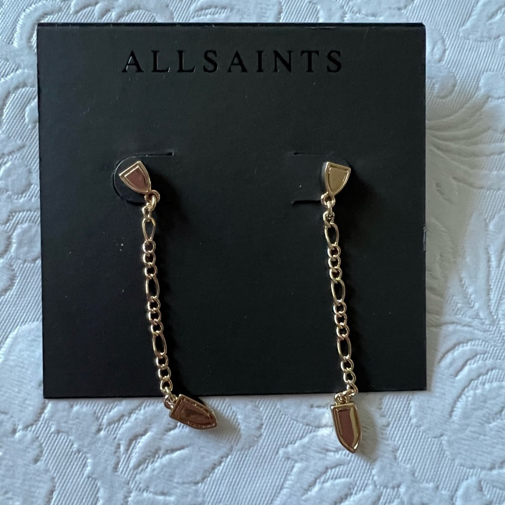 All Saints Golden Chain Earrings